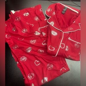 Bebe Pajamas with Hearts and Lips Print